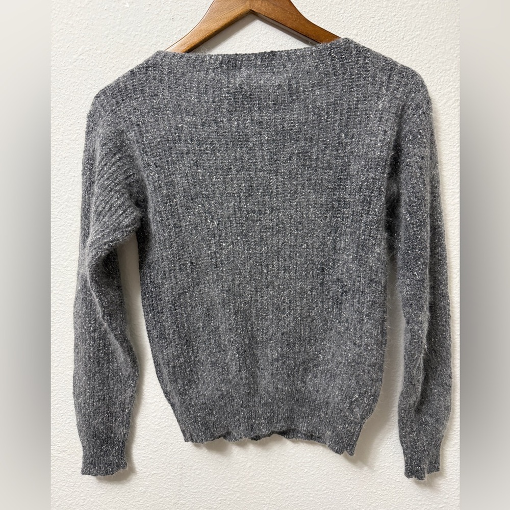 Vintage Gray Silk Angora Sweater Petite XS S Tagged M - Picture 3 of 9